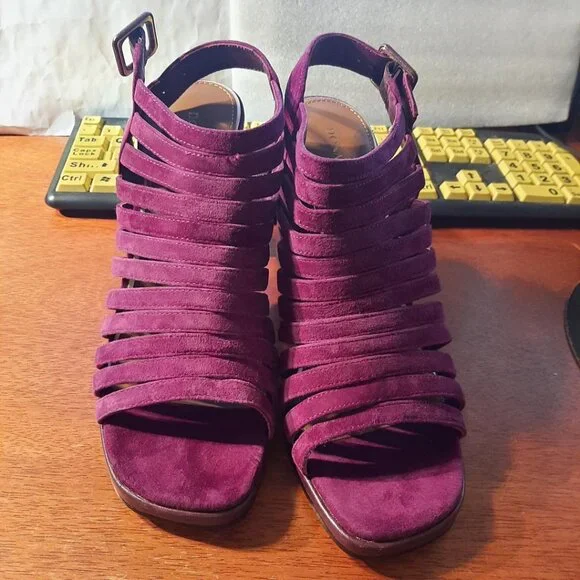 NEW ! Donald Pliner Sevanna Suede Dress Sandal Purple Size 9.5 - Picture 3 of 7